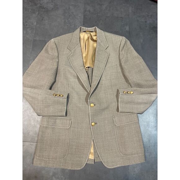 Vintage Kingsridge Taupe Blazer‎ with Gold Buttons size 42 RTimeless B-103